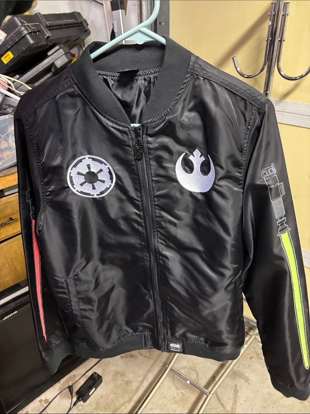 Black Star Wars Kids Puffer Jacket with Rebel & Empire Patches